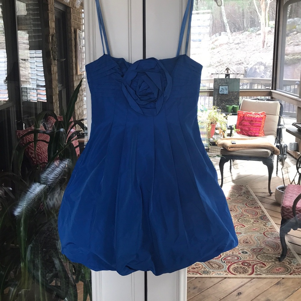 Blue, strapless mini dress. Only worn once